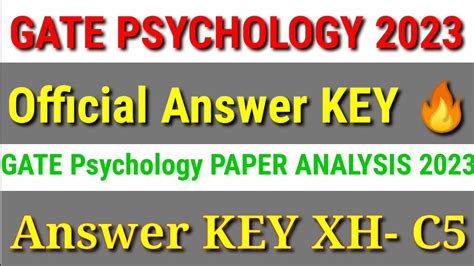 Gate 2023 Psychology Answer Key Gate 2023 Psychology Question Paper Solvedgate Answer Key