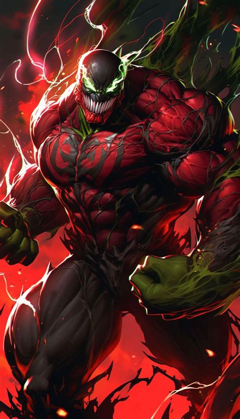 Carnage x Hulk Créatures imaginaires Dessin numérique Spiderman