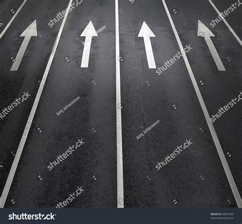 Arrow Signs Road Markings On Street Stock Photo 93037564 Shutterstock