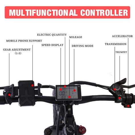 Speed Electric Mountain Bike Aluminum Frame W V Ah Electric