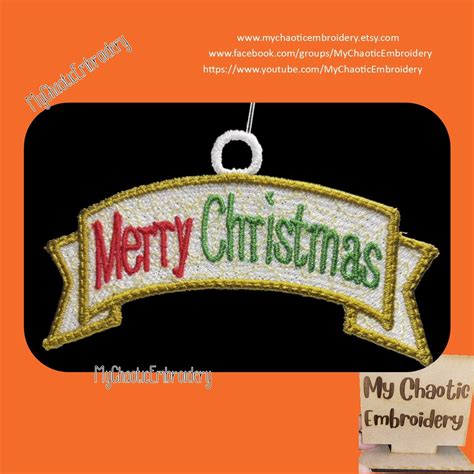 Free Standling Lace Fsl Merry Christmas Banner Sign Ornament Etsy