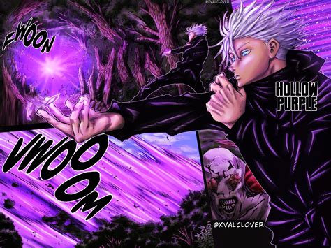 I colored Gojo’s Hollow Purple from yesterdays episode! : r/JuJutsuKaisen