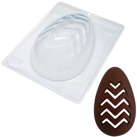 Forma de Chocolate Ovo de Páscoa Acetato e Silicone Vazado Estriado