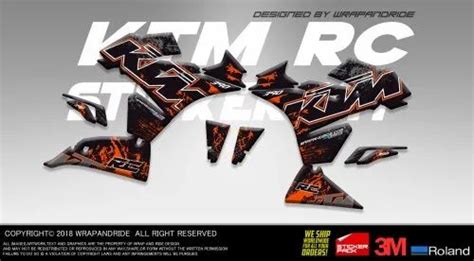 Multicolor Ktm Rc Official Design Full Body Wrap Decals Sticker Kit At