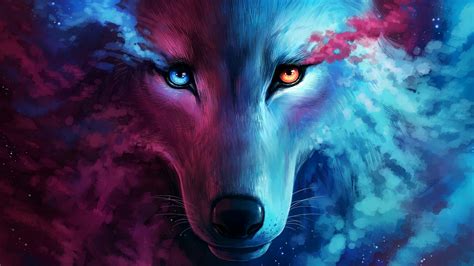 Wallpaper the majestic wolf bright eyes artwork - free pictures on Fonwall