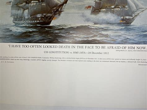 USS Constitution Vs HMS JAVA 29 December 1812 Vintage Lithograph EBay