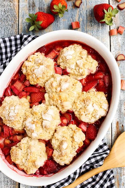 Easy Strawberry Rhubarb Cobbler L A Farmgirl S Dabbles