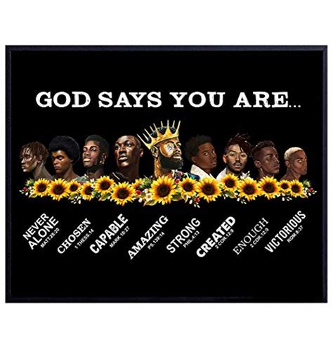 African American Wall Art for Men - God Wall Decor - Bible Verses Wall ...