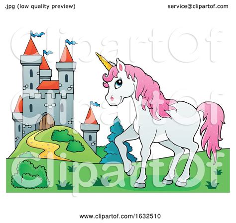 Fairy Tale Castle And Unicorn By Visekart 1632510