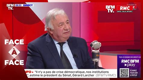 L Int Grale De L Interview Politique De G Rard Larcher Sur Rmc Youtube