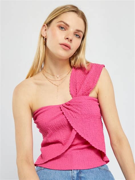 Camiseta Sin Mangas One Shoulder Rosa Kiabi