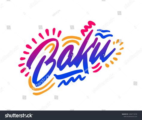 Baku Handwritten City Namemodern Calligraphy Hand Stock Vector Royalty