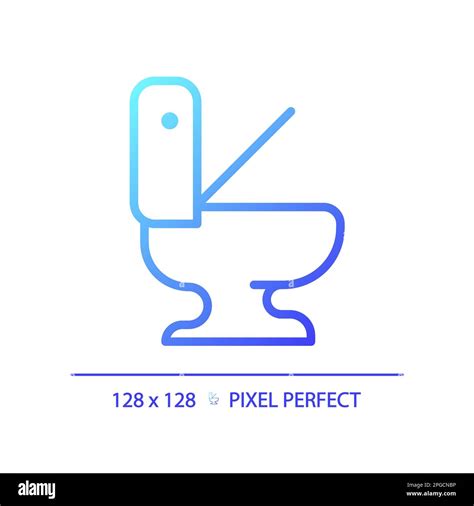 Toilet Bowl Pixel Perfect Gradient Linear Vector Icon Stock Vector