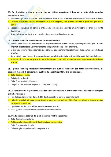 Paniere Compilato Con Risposte Chiuse Di Istituzioni Di Diritto Pubblico