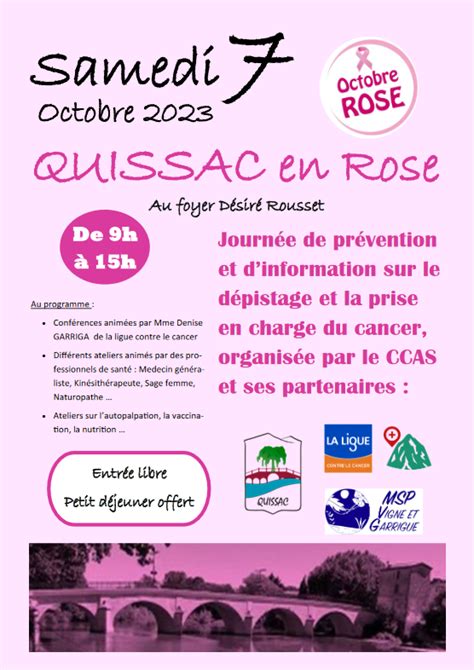 Octobre Rose Ville De Quissac Ville De Quissac