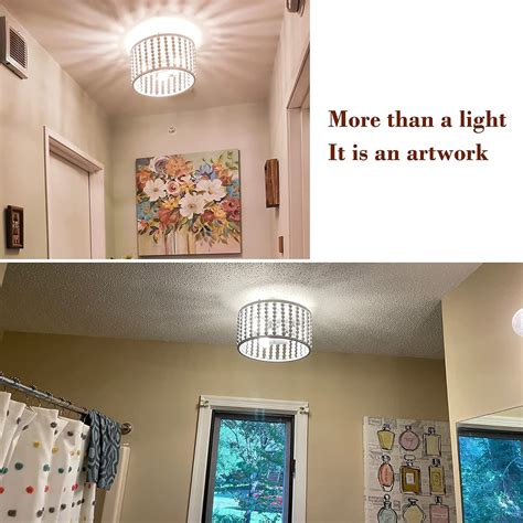 Tewei Wood Bead Chandelier Semi Flush Mount Boho Nursery Ceiling Light