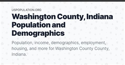 Washington County, Indiana Population | Income, Demographics ...