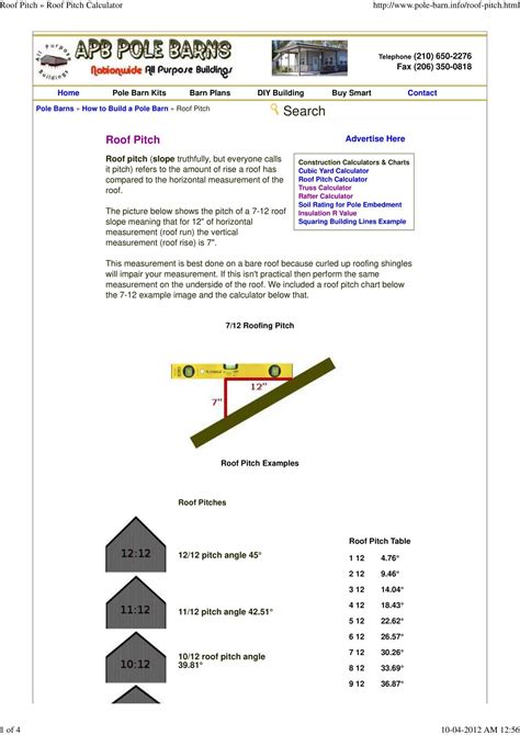 Free Printable Roof Pitch Chart [PDF] Metric [for Snow]