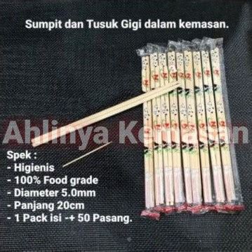 Jual Sumpit Steril Bambu Sumpit Kayu Bakmi Tusuk Gigi Isi 50