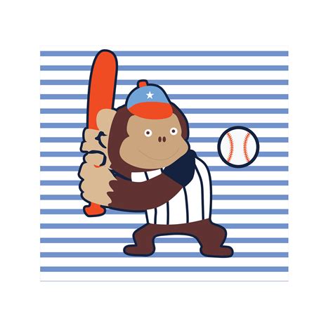 monkey with baseball Print 28634512 Vector Art at Vecteezy