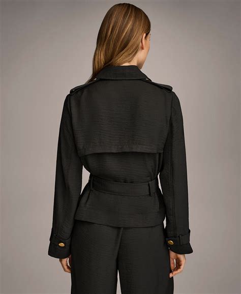 Donna Karan Womens Cropped Belted Jacket Macys