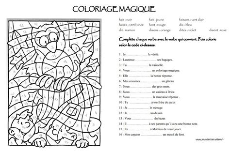 Coloriages Magiques Conjugaison