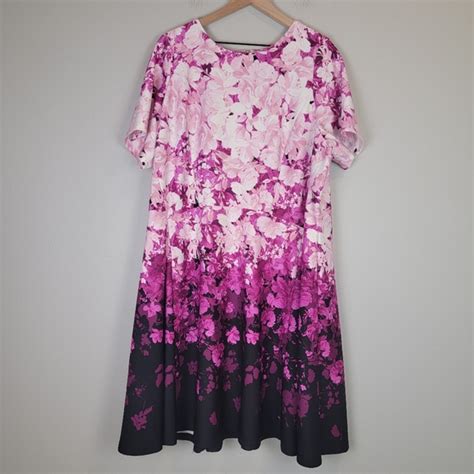 Lane Bryant Dresses Lane Bryant Floral Ombre Dress Fit Flare Short