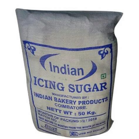 Indian Bakery White Powdered Icing Sugar Packaging Size 50 Kg At Rs