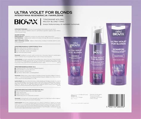 L Biotica Biovax Ultra Violet Zestaw Szampon Maska Serum Kwas