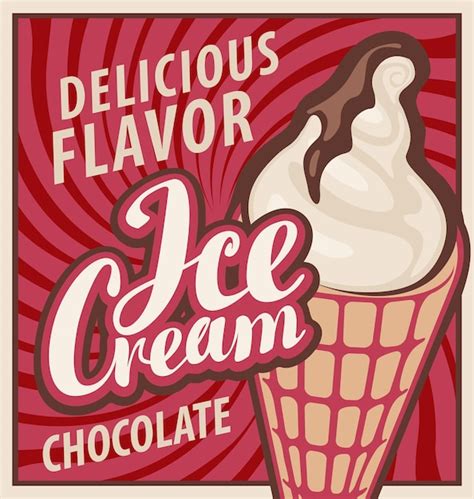 Cartel De Helado En Estilo Retro Vector Premium