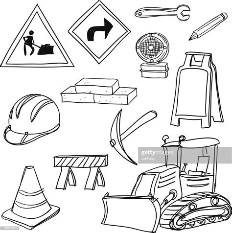 Construction Icons In Black And White High-Res Vector Graphic - Getty Images