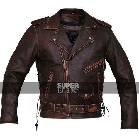 Marlon Brando Brown Distressed Motorcycle Armored Jacket