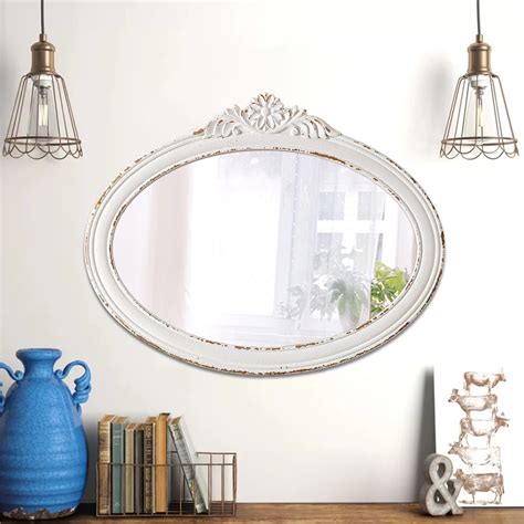 Free Shipping Sintosin Rustic White Mirrors For Wall Handmade Finish