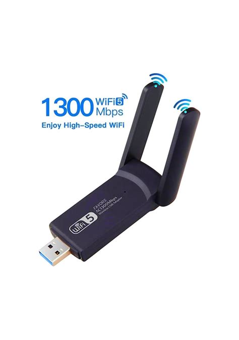 Kablosuz Wifi Adaptörü Dual Band Çift Antenli Ac1300 Mbps Wifi Alıcı Ağ