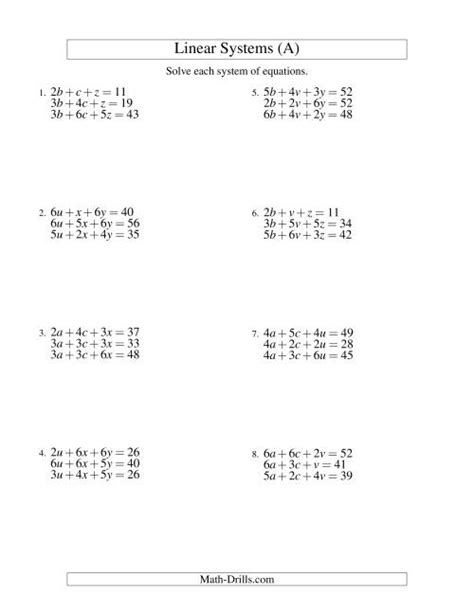 System Of Equations With Three Variables Pdf