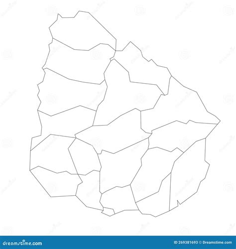 Uruguay Political Map Of Administrative Divisions Vector Illustration