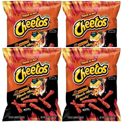 Cheetos Crunchy XXTRA FLAMIN HOT Cheese Snack Chips Oz Bags