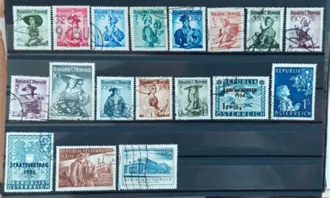 AUTRICHE 18 TIMBRES oblitérés valeur Michel 25 80 euros de 1948 1955