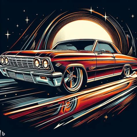 Premium Vector V8 Chevy Impala Car Vehicle Cruising Vector