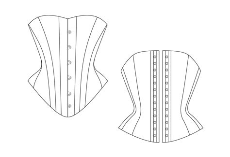 Easy Victorian Riding Corset Dahlia Front And Back Diagram Corset Pattern Corset Sewing