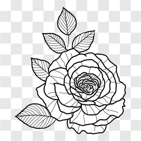 Descarga Ilustraci N En Blanco Y Negro De Una Rosa Png En L Nea