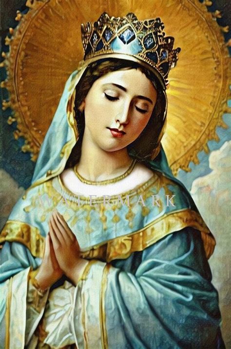 The Most Blessed Virgin Mary Queen of Heaven Custom Digital Oil ...