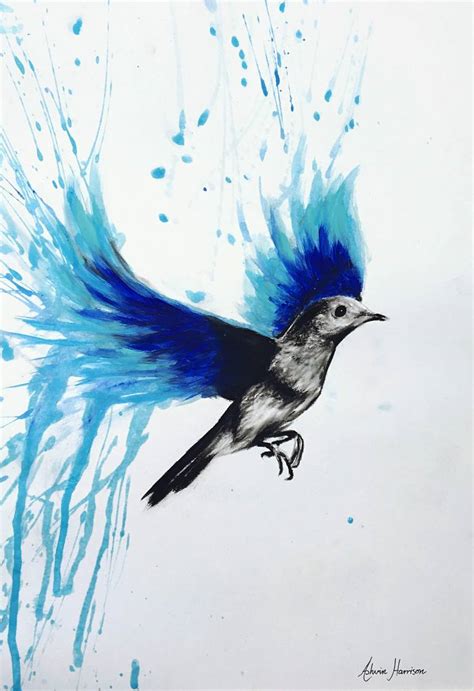 Blue Bird Flying Drawing at GetDrawings | Free download