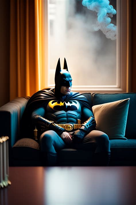 Lexica Batman Smoking Weed On Sofa