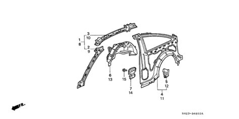 64721 SH2 320ZZ Genuine Honda Extension L RR Wheel Arch