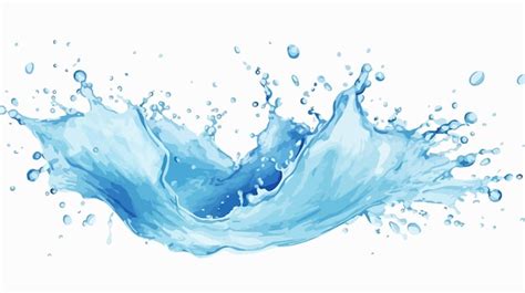 Blue Water Splash With Drops On White Background Premium Ai Generated