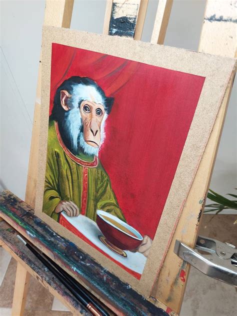 Renaissance Monkey Painting by Jacob laCour | Saatchi Art