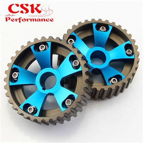 Pair Adjustable Cam Gears Pulley Kit Fits For Honda Civic Acura B A