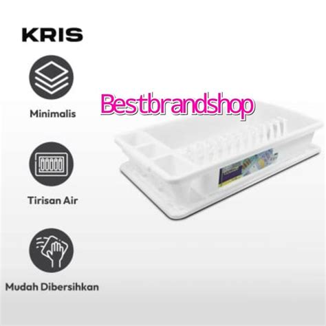 Jual Krischef Rak Piring Plastik Plastic Dish Drainer With Tray Di