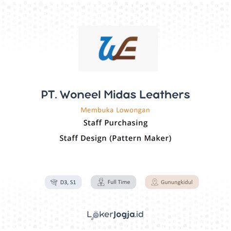 Lowongan Kerja Staff Purchasing Staff Design Pattern Maker Di Pt